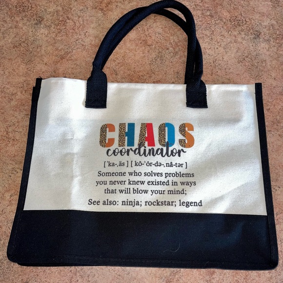 “Chaos Coordinator” Canvas Tote Bag NEW - Picture 5 of 7